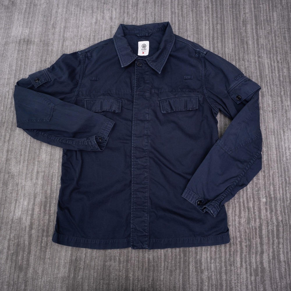 Ever Field Jacket Mens Medium Navy Blue Excellent Cotton Utility Military USA